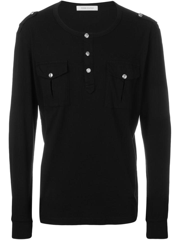 Pierre Balmain Patch Pocket Henley T-shirt