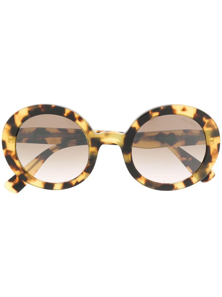 Miu Miu Eyewear Oversized Tortoiseshell Sunglasses - Brown