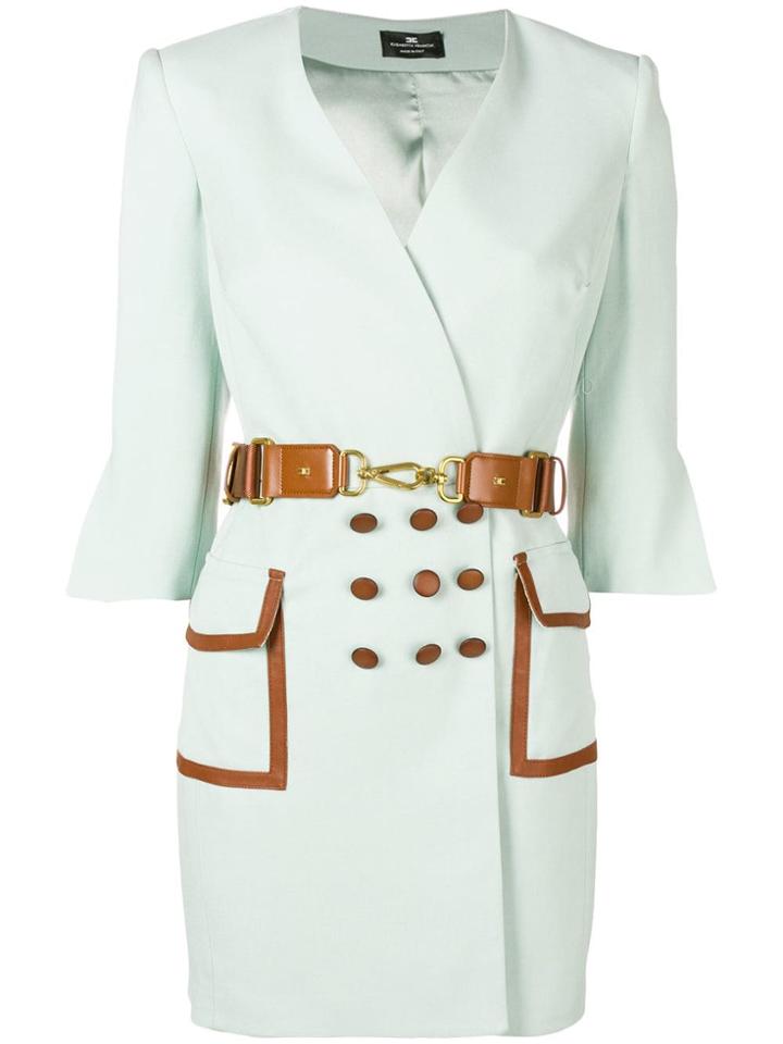 Elisabetta Franchi V-neck Wrap Mini Dress - Blue