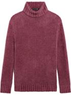 Mackintosh Aubergine Cotton Blend Chenille 0003 Turtle Neck Sweater -