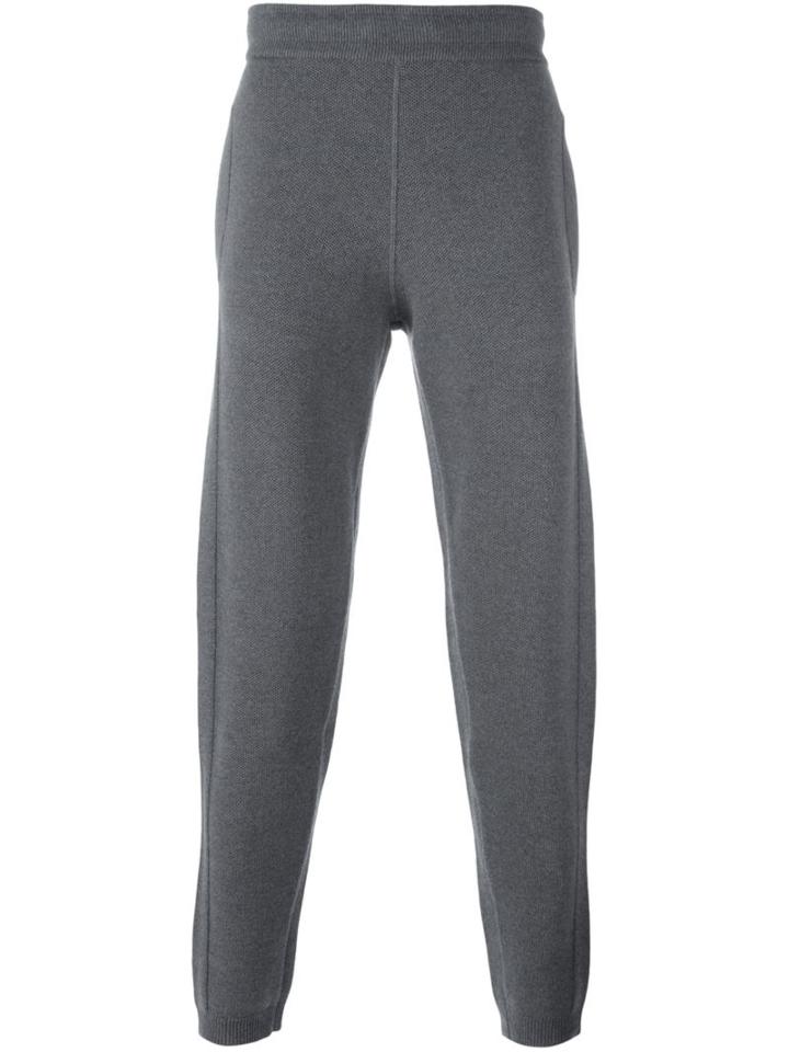 Emporio Armani Classic Track Pants, Men's, Size: 48, Grey, Virgin Wool