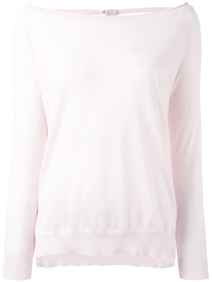 P.a.r.o.s.h. Knitted Slit-hem Sweater - Pink & Purple
