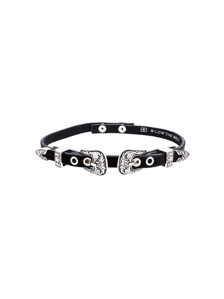B-low The Belt Mini Double Buckle Choker - Black