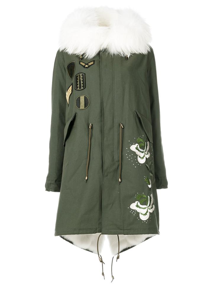 Furs66 Patches Parka Coat - Green