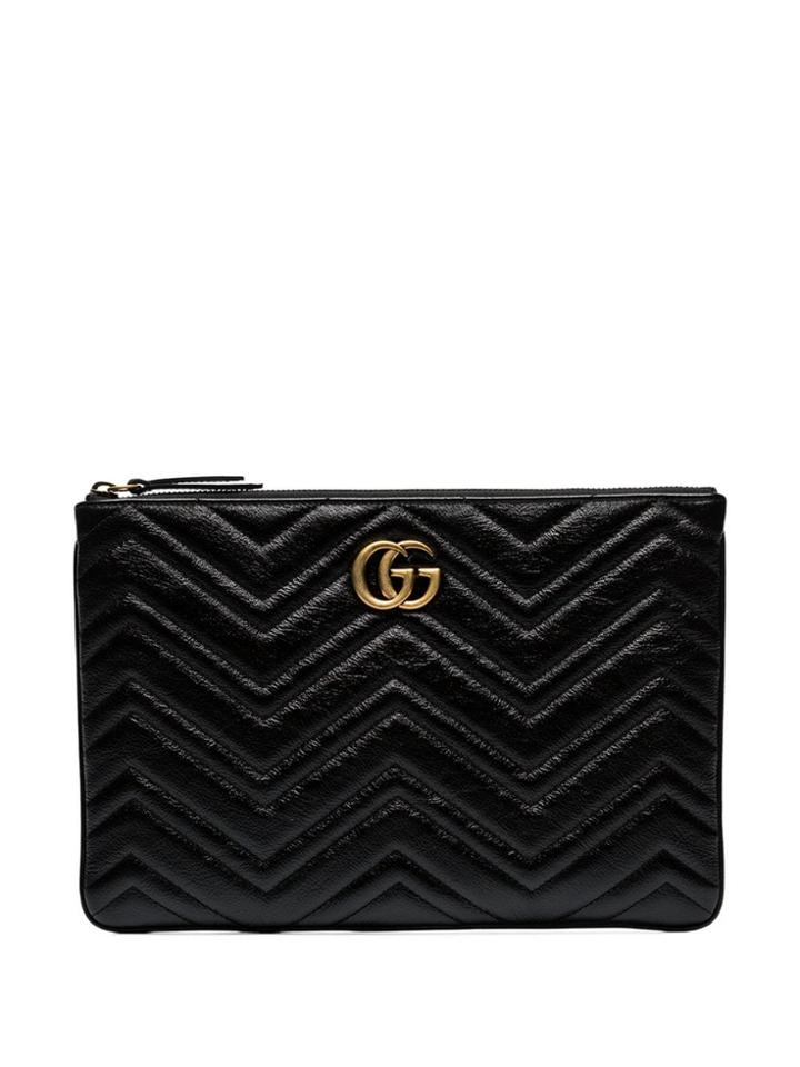 Gucci Black Quilted Leather Clutch Bag