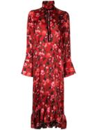 Mother Of Pearl Poppy Print Midi Dress - Red