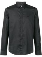 Emporio Armani Polka Dot Pattern Shirt - Black