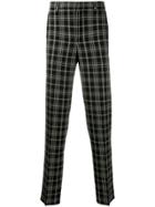 Neil Barrett Tapered Check Trousers - Black