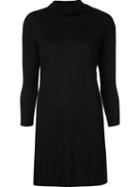 Mm6 Maison Margiela Short Turtleneck Dress, Women's, Size: Medium, Black, Rayon/silk