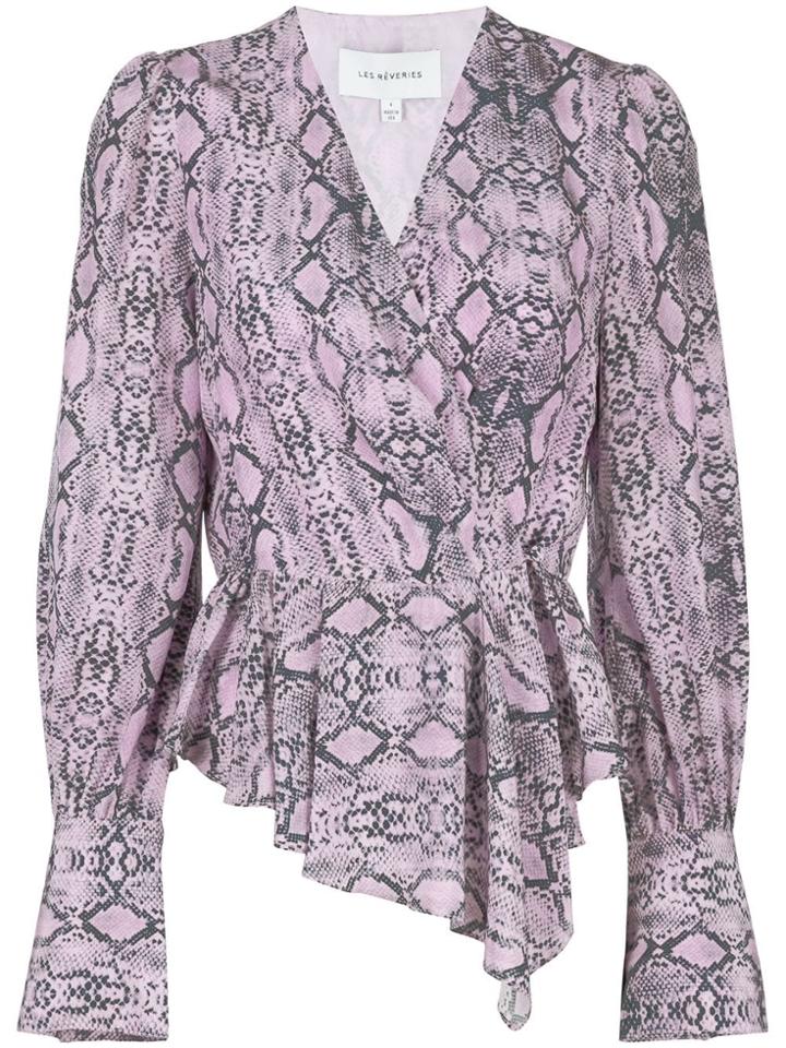 Les Reveries Snakeskin-print Blouse - Purple