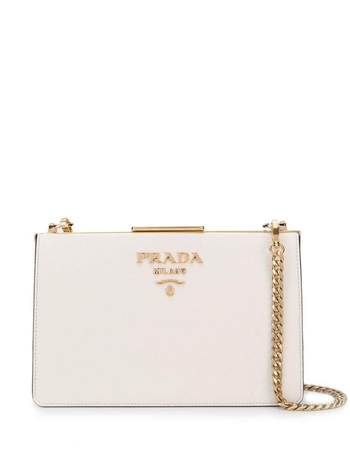 Prada Frame Crossbody Bag - White