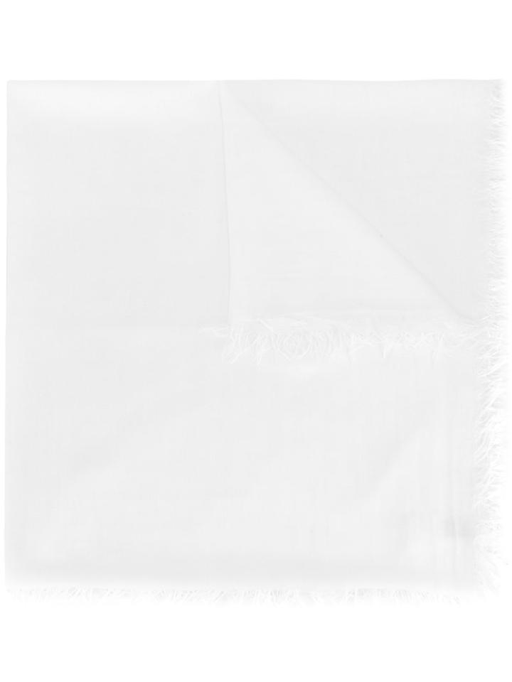 Eleventy - Frayed Scarf - Women - Polyester/viscose - One Size, White, Polyester/viscose