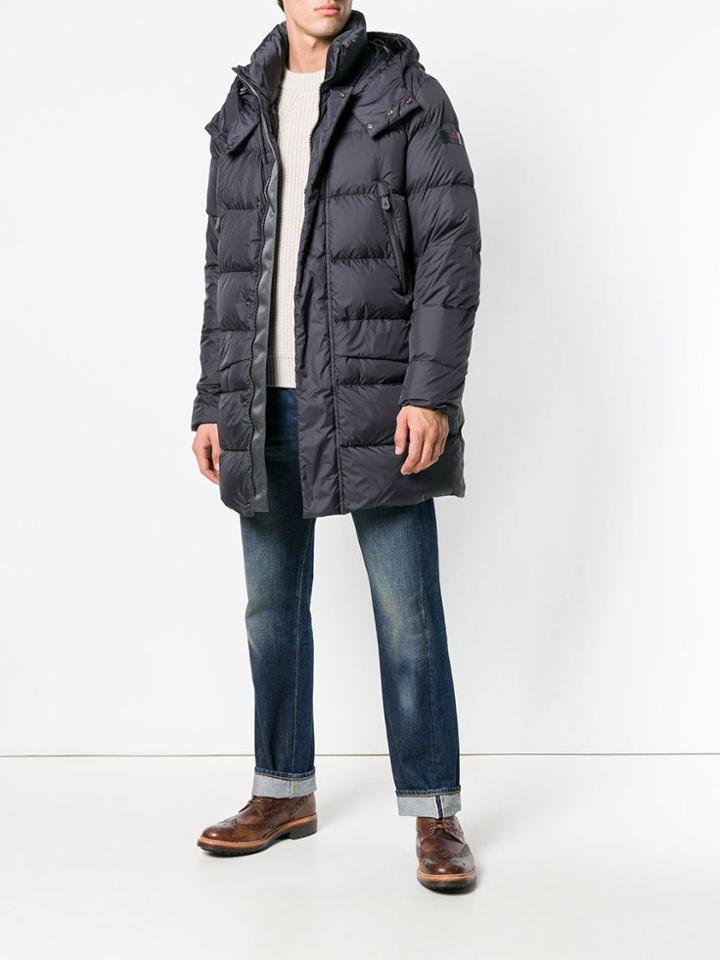 Peuterey Padded Hooded Coat - Grey