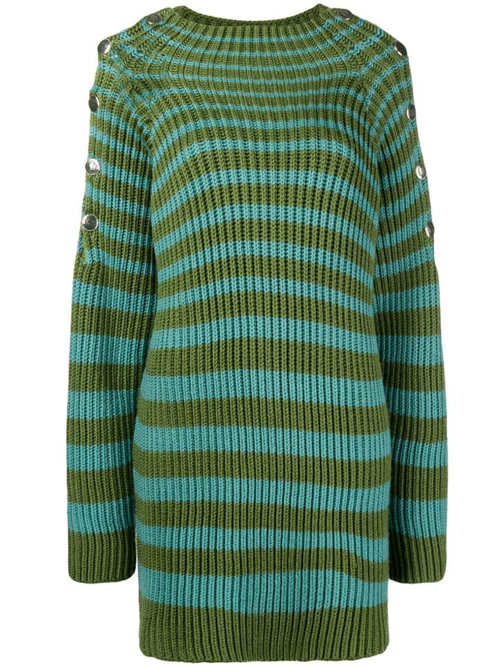 Alberta Ferretti Ribbed Striped Jumper - Green