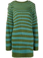 Alberta Ferretti Ribbed Striped Jumper - Green