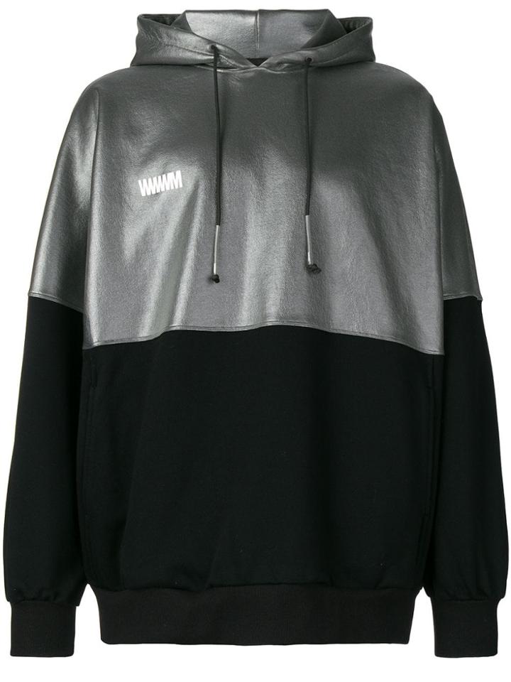 Wwwm Logo Contrast Hoodie - Black
