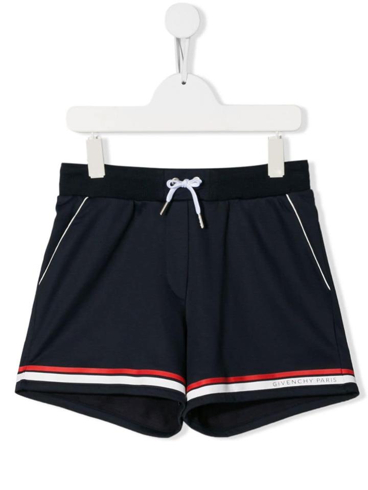 Givenchy Kids Drawstring Short Shorts - Blue
