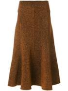 Pringle Of Scotland Melange Flared Skirt - Brown