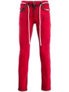 Off-white Tie Belt Detailed Skinny Jeans - Red