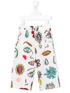 Moschino Kids Face Print Trousers, Girl's, Size: 10 Yrs, White