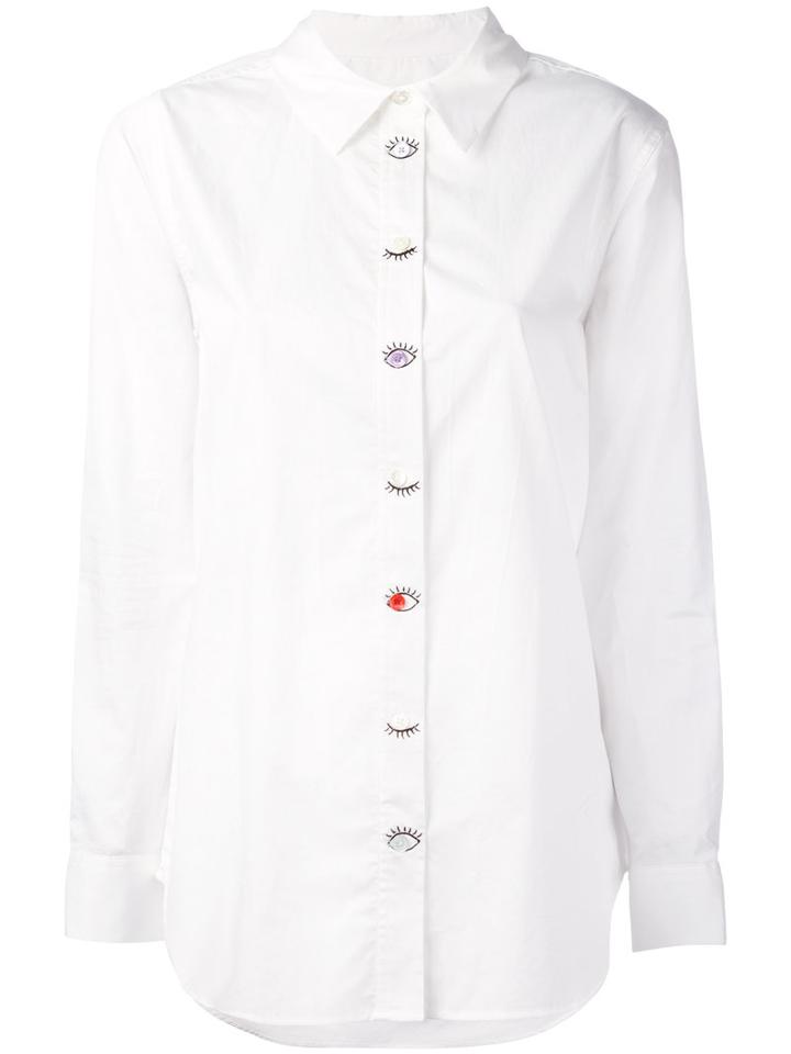 Equipment Embroidered Shirt, Women's, Size: Medium, White, Cotton