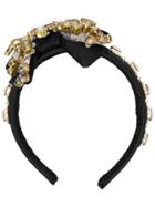 Dolce & Gabbana Crystal Embellished Head Band - Black