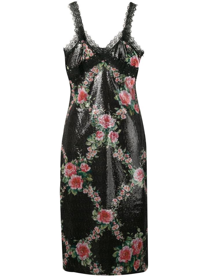 Blumarine Lace Detail Dress - Black