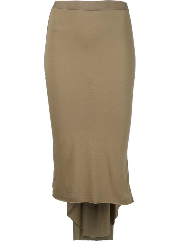 Rick Owens Lilies Pleated Back Panel Pencil Skirt
