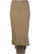 Rick Owens Lilies Pleated Back Panel Pencil Skirt