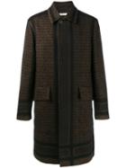 Givenchy Star Logo Print Coat, Men's, Size: 52, Brown, Viscose/wool