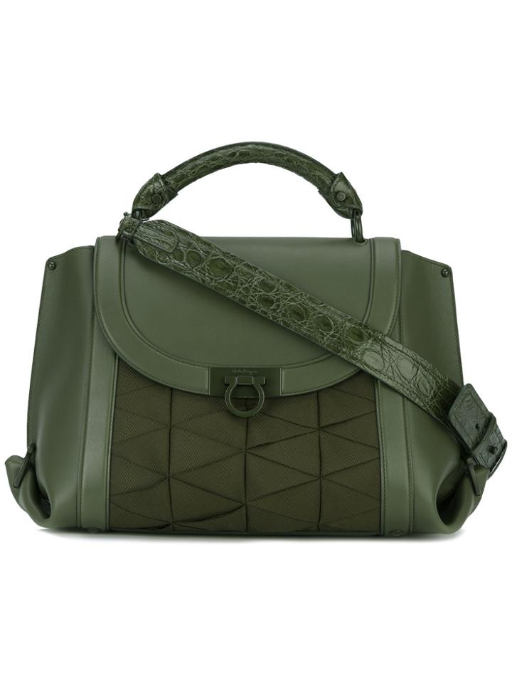 Salvatore Ferragamo Foldover Satchel Bag - Green