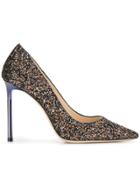 Jimmy Choo Romy 100 Glitter Pumps - Brown