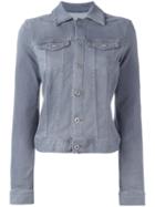 Ag Jeans Flap Pockets Denim Jacket, Women's, Size: Large, Grey, Cotton/polyester/viscose/spandex/elastane
