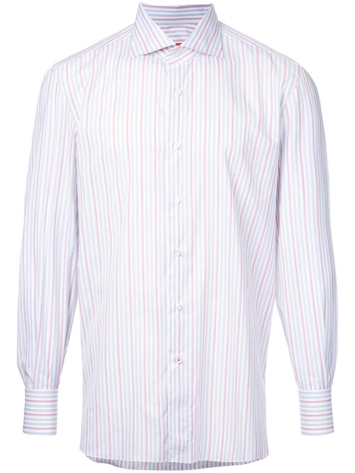 Isaia Striped Shirt, Men's, Size: 40, Cotton