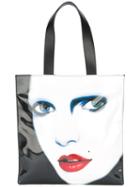 Jeremy Scott - Printed Tote - Women - Leather/polyester - One Size, Black, Leather/polyester
