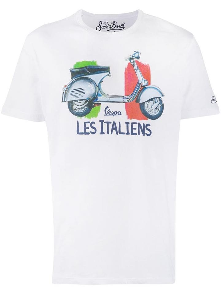 Mc2 Saint Barth X Vespa Les Italiens Print T-shirt - White