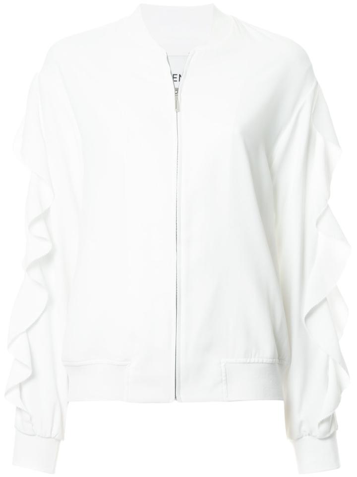 Goen.j Ruffle Trimmed Jacket - White
