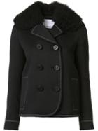 Paco Rabanne Double Breasted Peacoat, Women's, Size: 38, Black, Nylon/wool