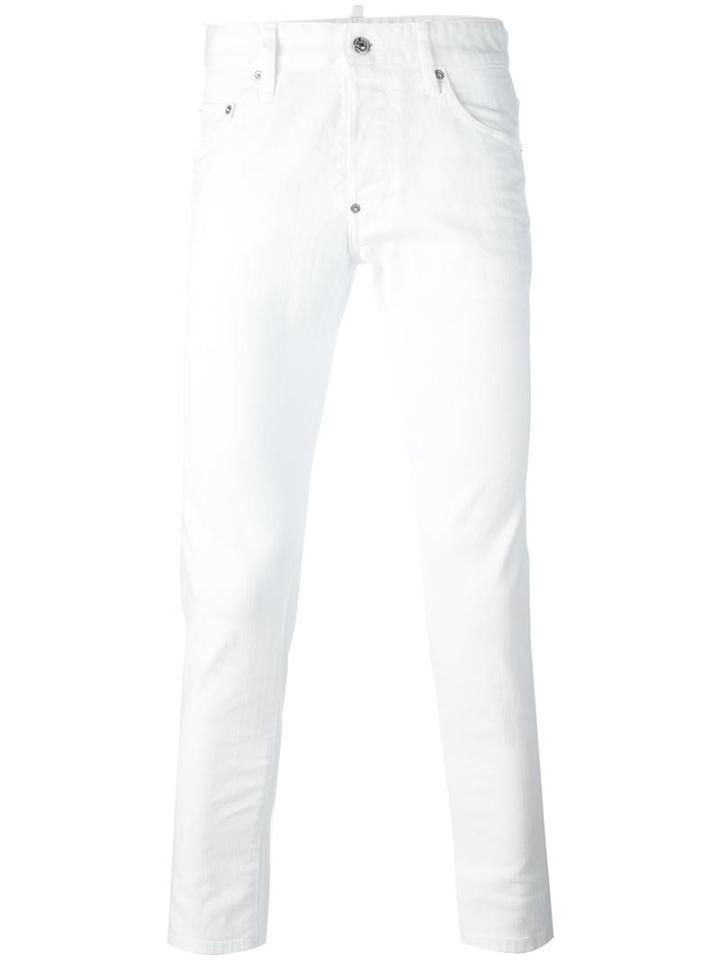 Dsquared2 Skater Dyed Jeans, Men's, Size: 52, White, Cotton/spandex/elastane