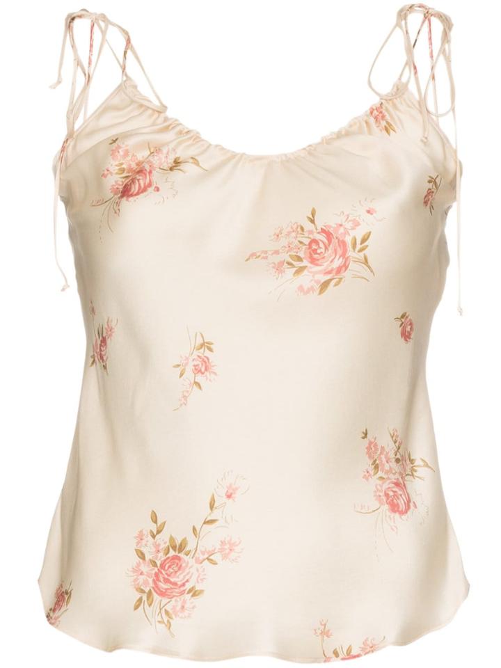 Reformation Beatrice Silk Top - Nude & Neutrals