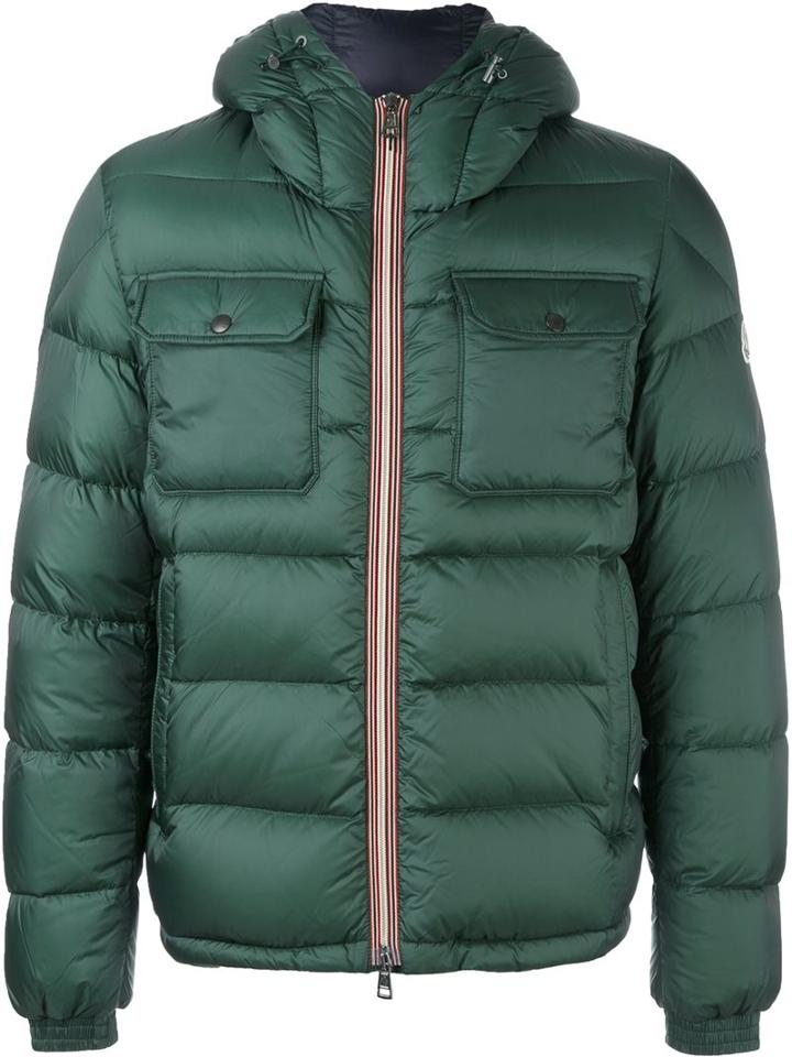 Moncler Hooded Puffer Jacket, Men's, Size: 2, Green, Polyamide/feather Down