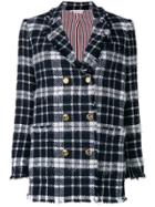 Thom Browne Thom Browne Tartan Tweed Sack Jacket - Blue