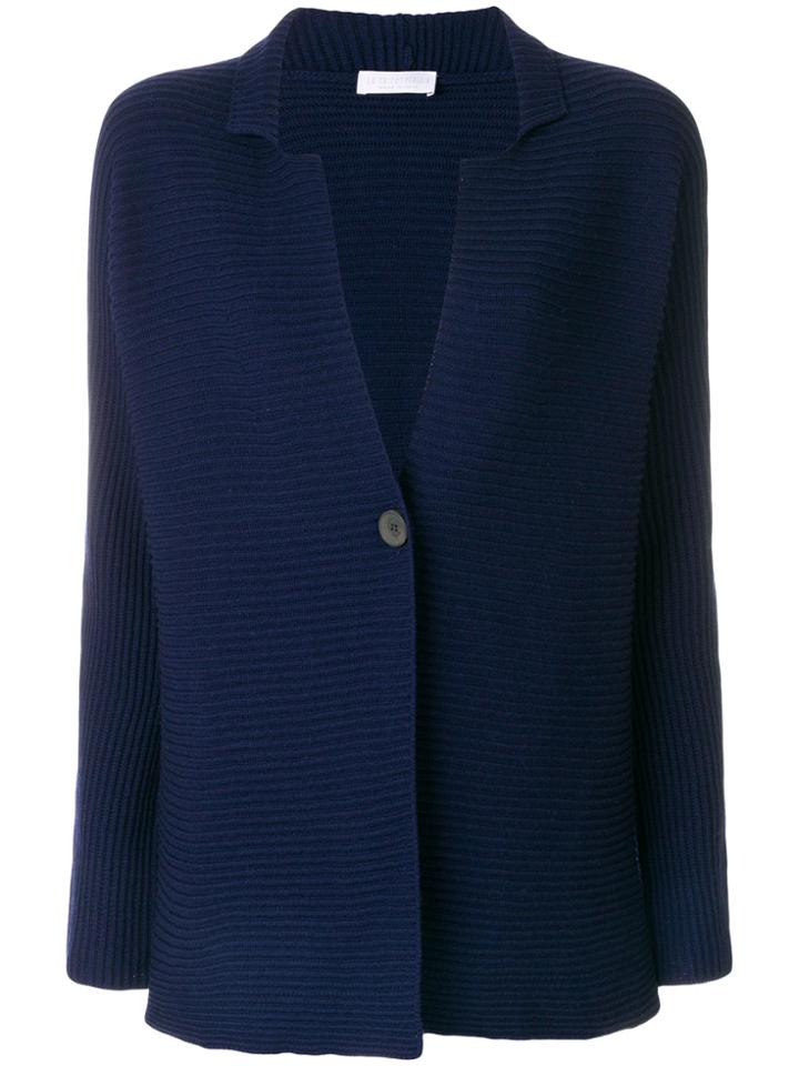 Le Tricot Perugia Rib Knit Cardigan - Blue