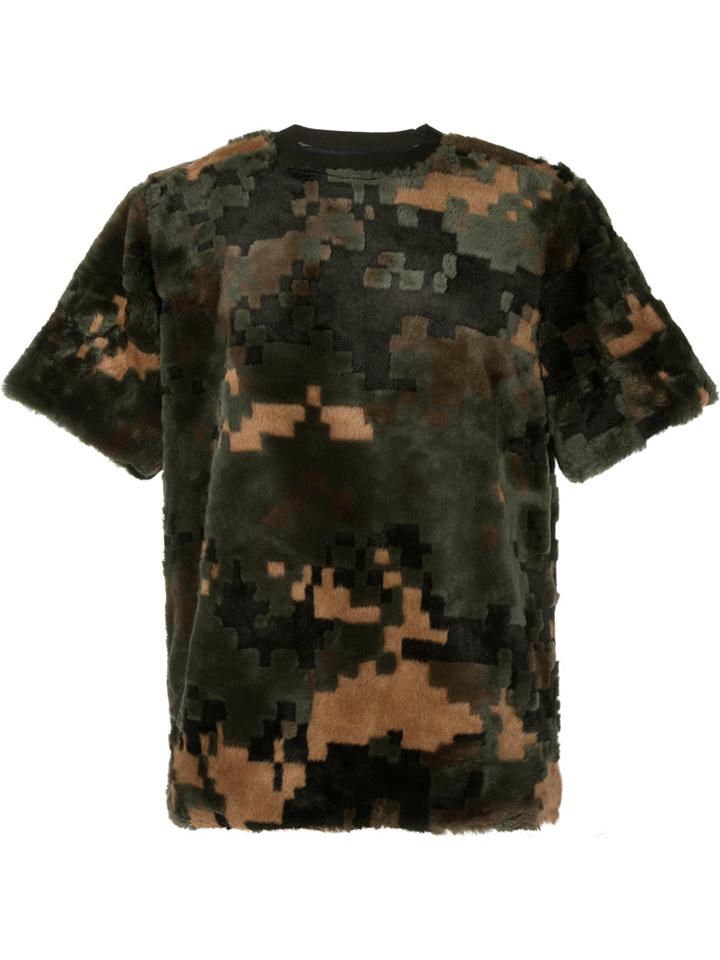 Sacai Furry Camouflage T-shirt - Green