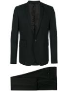 Tonello Check Fitted Suit - Black