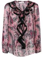 Chloé Floral Ruffled Blouse - Pink & Purple
