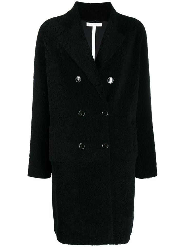 Inès & Maréchal Teddy Bear Shearling Coat - Black