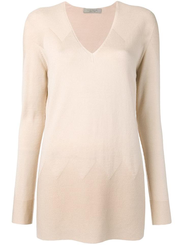 D.exterior V-neck Sweater - Nude & Neutrals