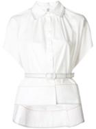 Rosie Assoulin Cape Style Belted Shirt - White