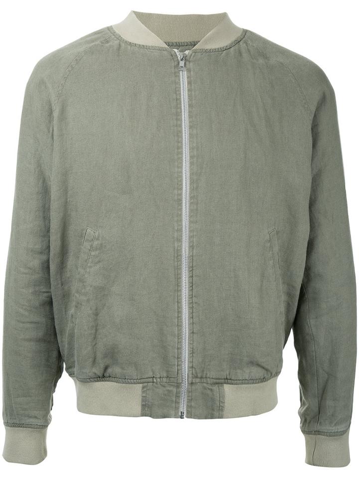 Venroy - Classic Bomber Jacket - Men - Cotton/linen/flax - Xl, Green, Cotton/linen/flax